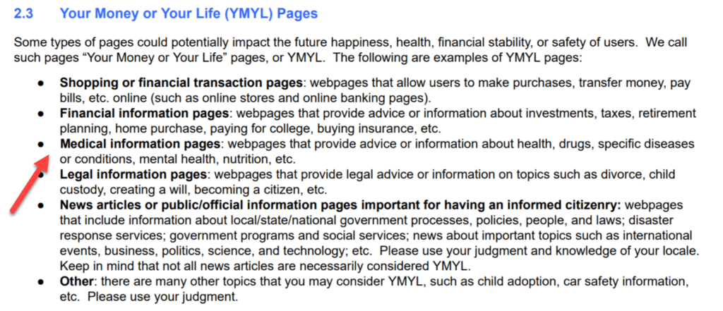 YMYL Pages SEO