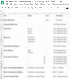 a la carte medical seo pricing a la carte medical seo pricing