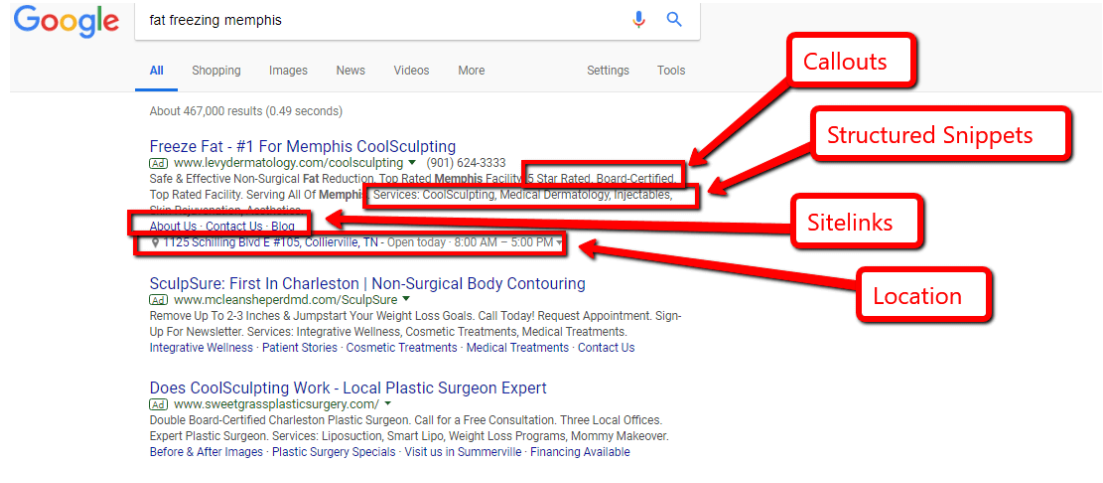 extension example google ads