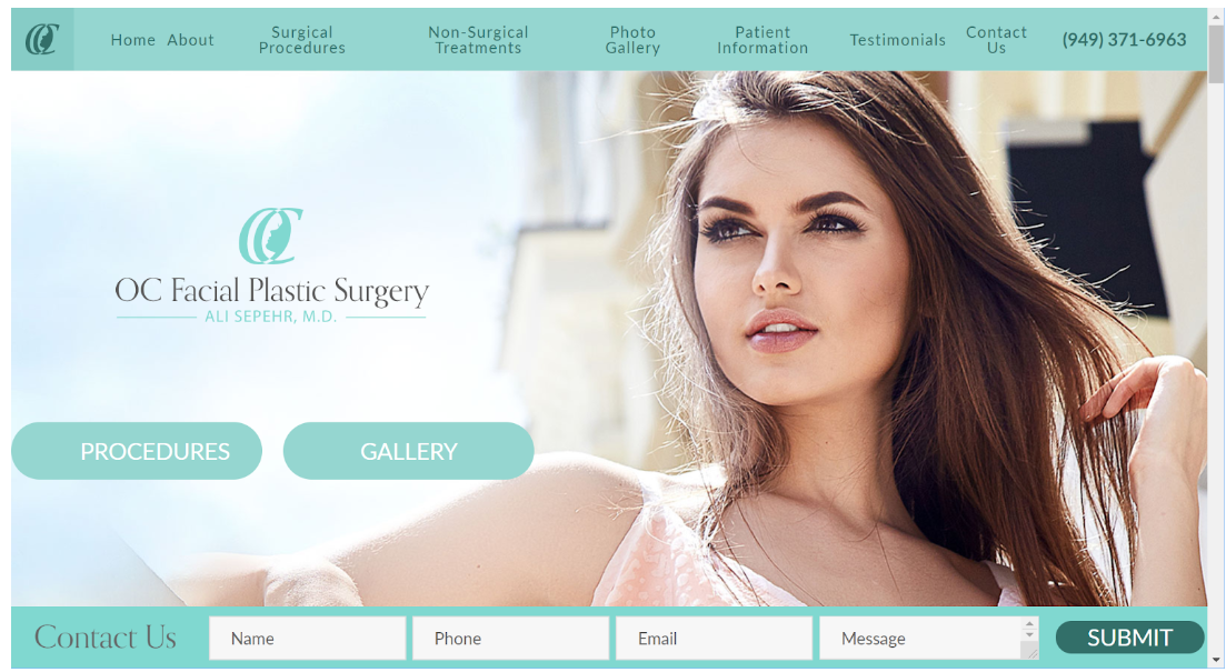 plastic surgeon website example 2